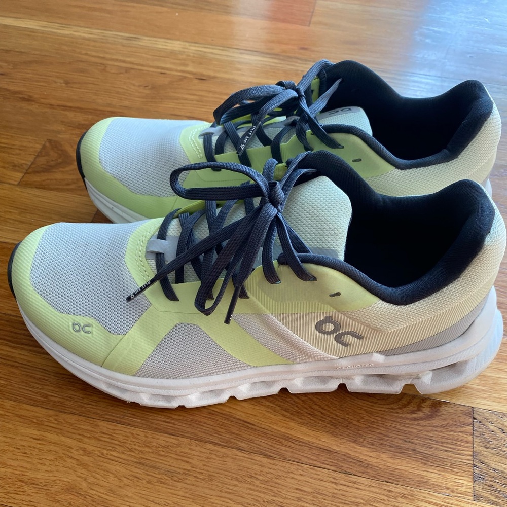On Running Women's White and Light Green Athletic Shoes